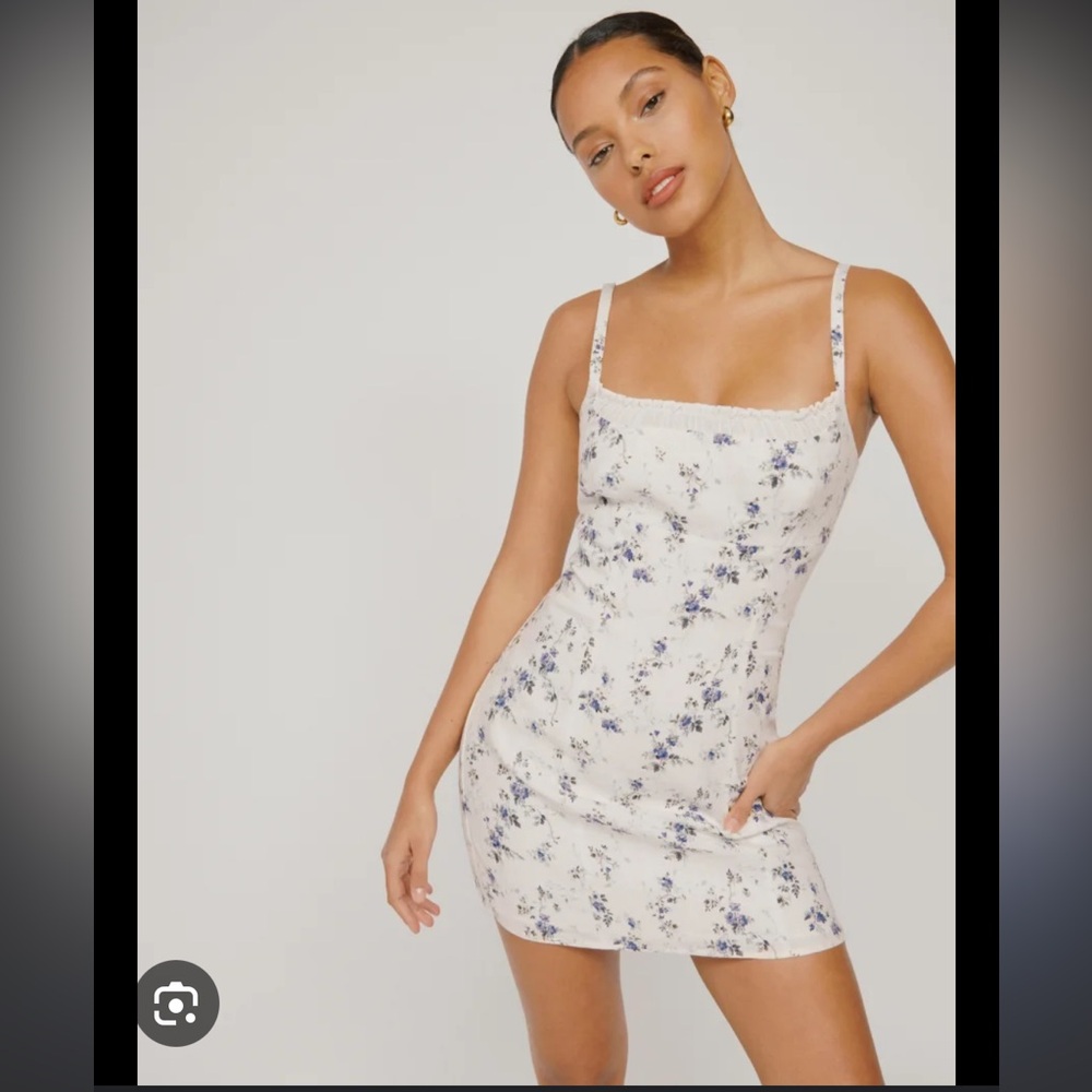 Reformation Aperol linen mini dress - 8 - Madeline print